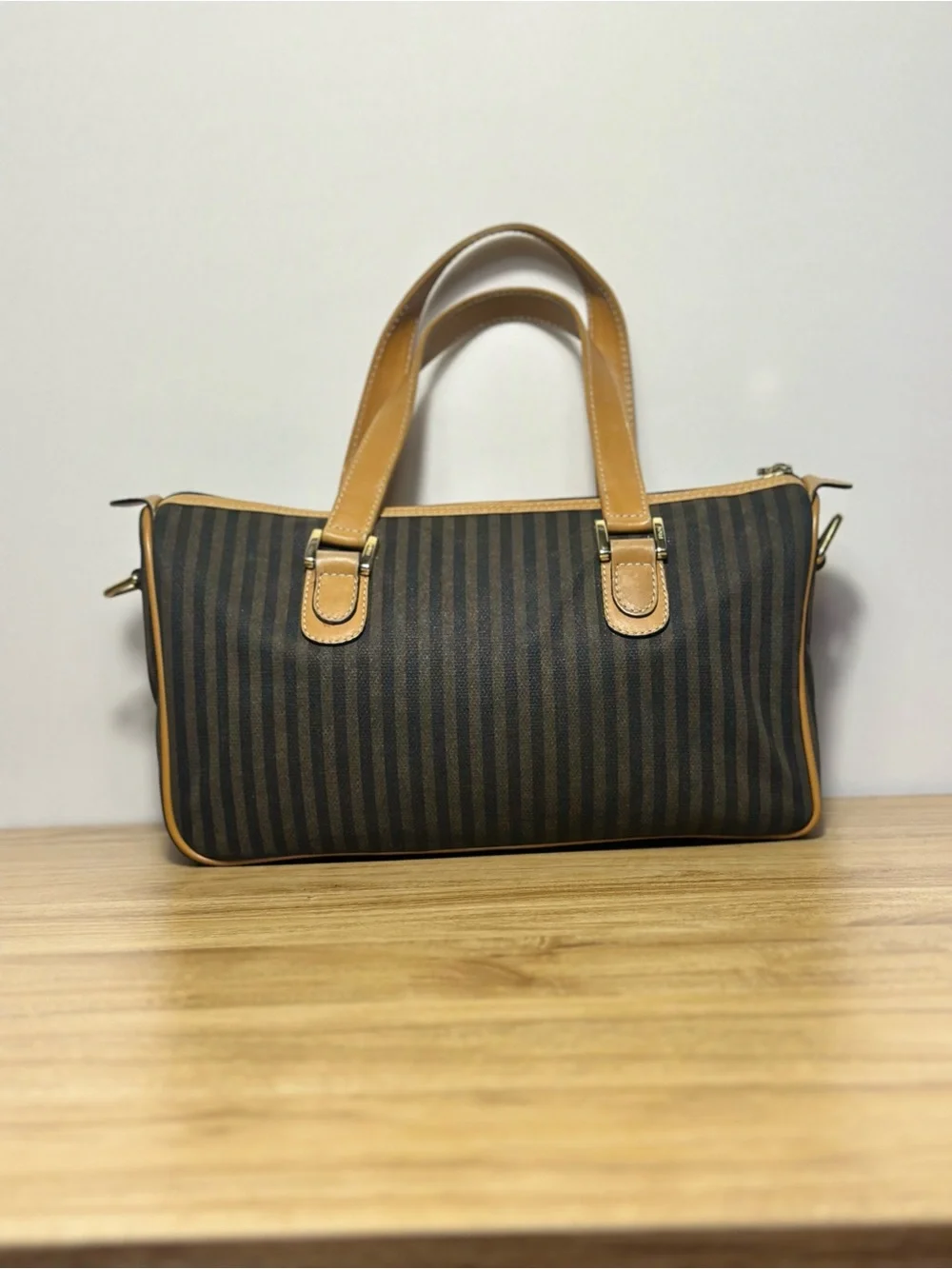 Authentic Vintage Fendi Pequin Boston Bag – 1980s Collection